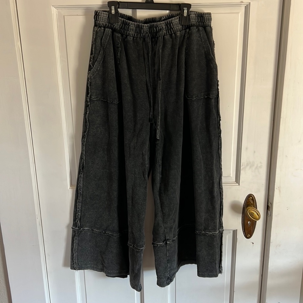 Easel Wide Leg Pant Stretch Waist BOHO